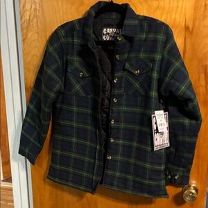 Casual Country Lined Plaid Shirt Jacket